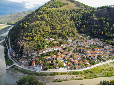 Blick auf den Stadtteil Gorica in Berat